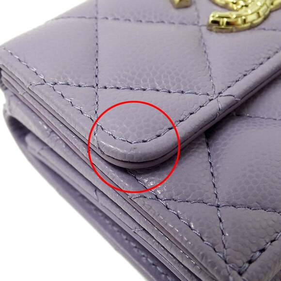 CHANEL Purple Caviar Leather Wallet - Picture 11 of 12